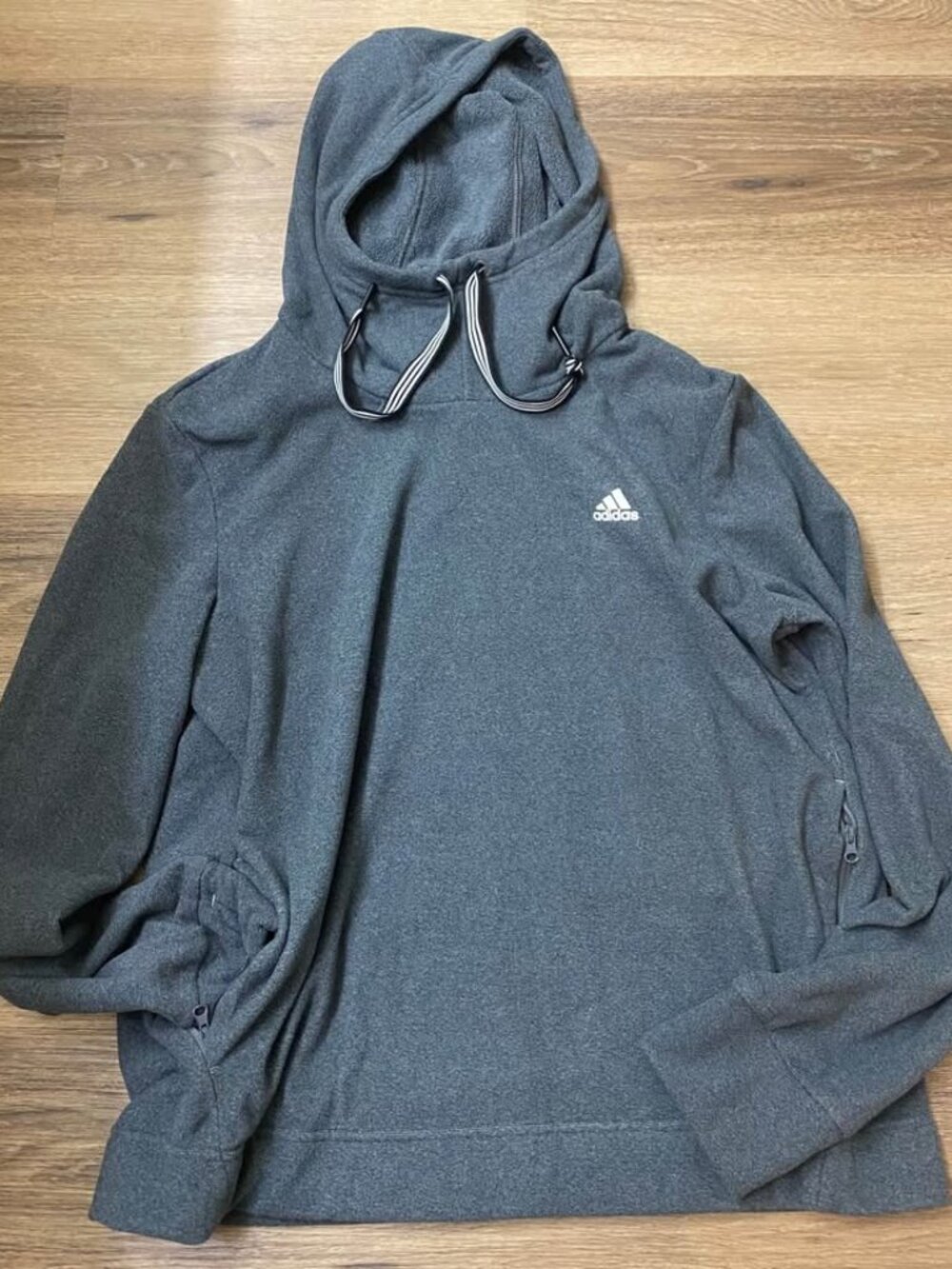 Adidas Heather Grey Fleece Cowl Neck Hoodie Women’s Size Large